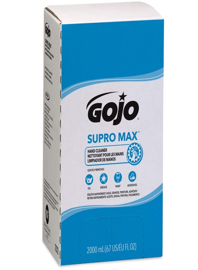 GOJO Industries 7272-04 2000 mL Refill SUPRO MAX Lotion Hand Cleaner, English, 15.34 fl. oz., Plastic, 8.8" x 3.6" x 5.1" - Image 1